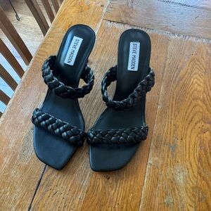 Steve Madden Black Braided Strap Heels